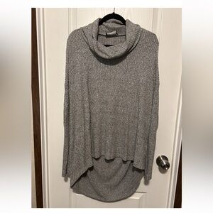 Anthropologie Saturday Sunday Grey Cowl Neck Lazy Thin Sweater Size M/L EUC